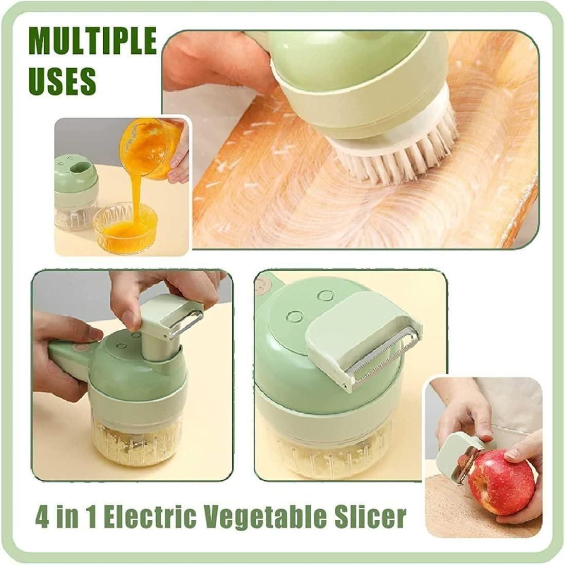 Cut, Chop & Mince in Seconds – 4-in-1 Electric Vegetable Cutter