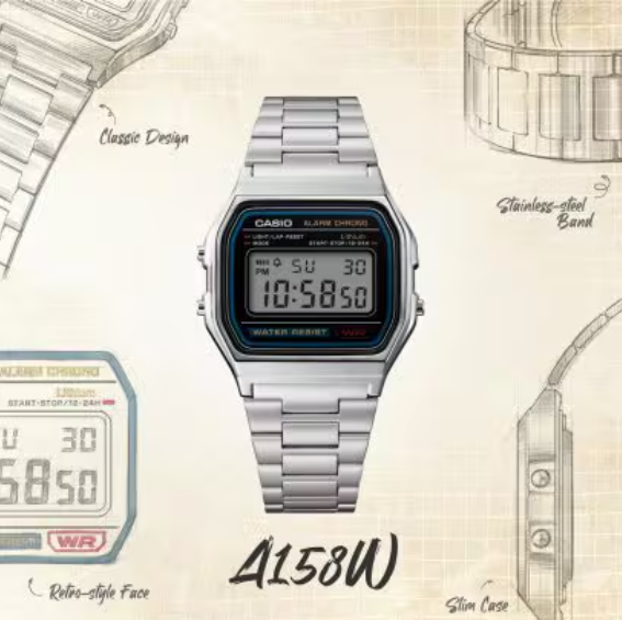 Classic Retro Steel Digital Watch | Premium Vintage Style