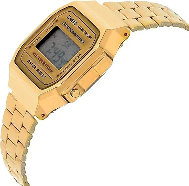 Casio Vintage Gold Digital Watch - Water Resistant Unisex Classic