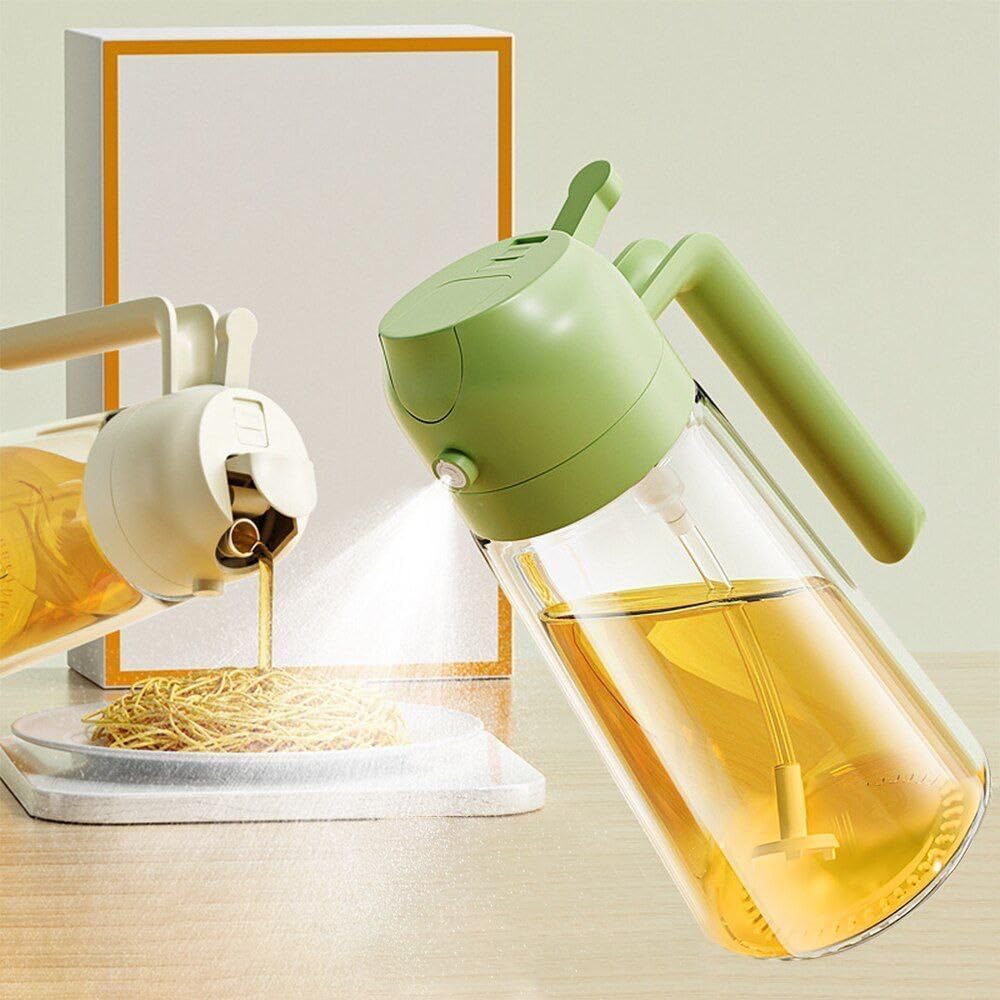 2-in-1 Glass Oil Sprayer & Dispenser Bottle | Spray or Pour with One Flip | 500ml